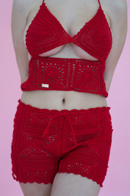 Hibiscus Shorts - Red