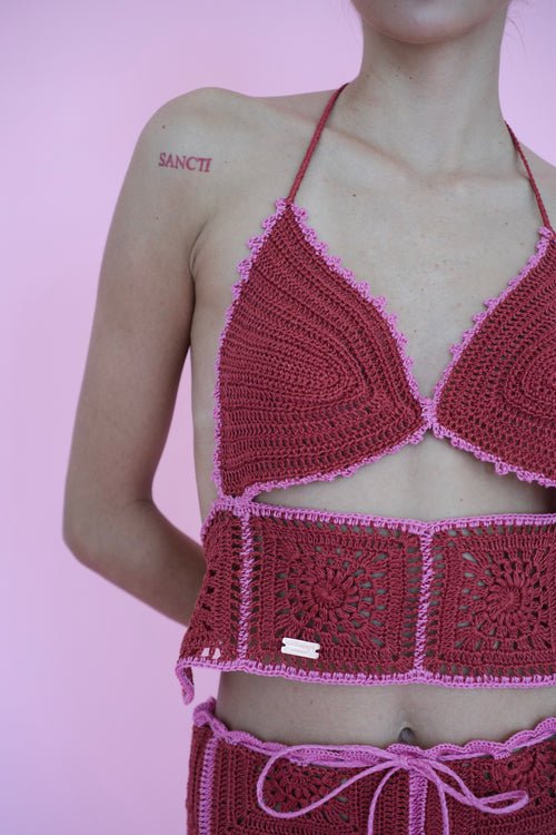 Hibiscus Top - Terracotta/Pink