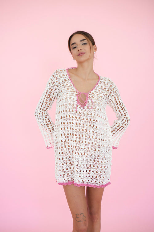 Lilli Dress - White/Pink