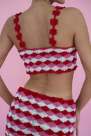 Poppy Skirt - White/Pink/Red