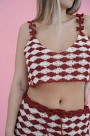 Poppy Top - Terracotta/White