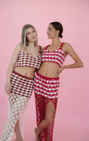 Poppy Skirt - Terracotta/White