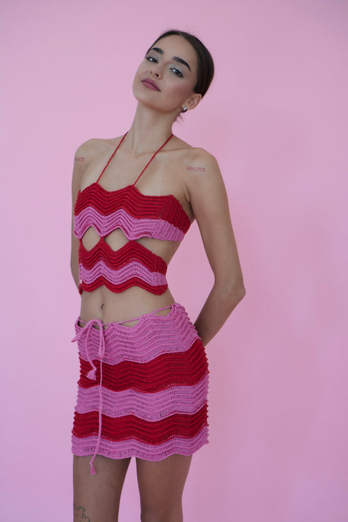 Petunia Top - Red/Pink