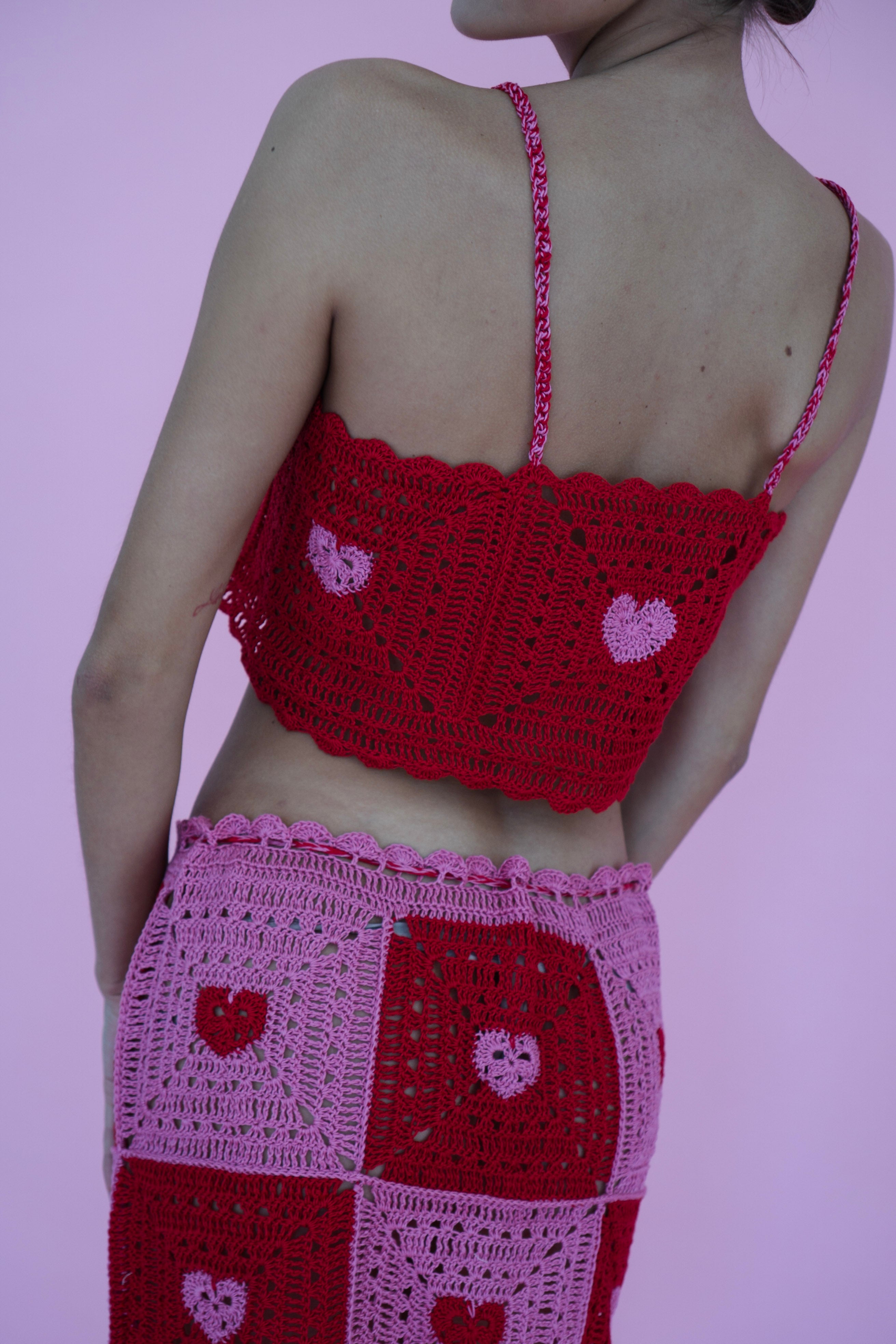 Petalheart Skirt - Pink/Red