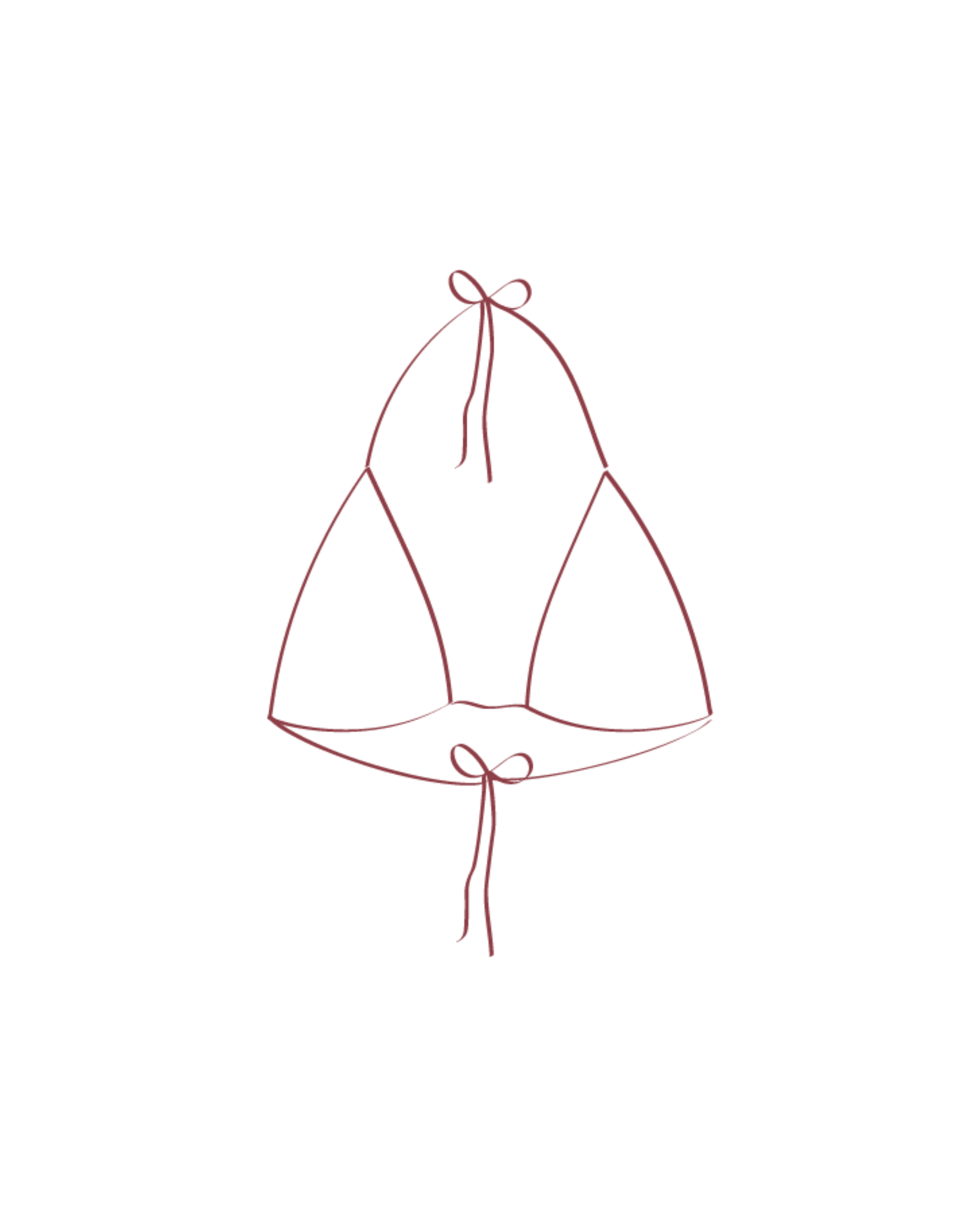 Azalea Bikini Top - Terracotta/White