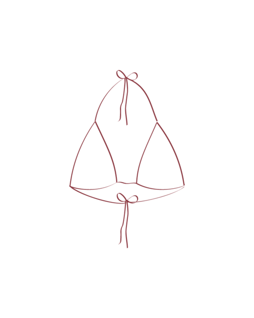 Azalea Bikini Top - Terracotta/White